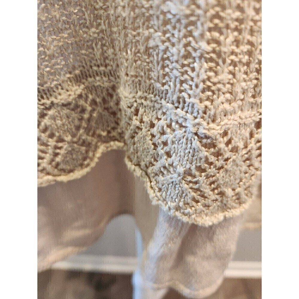 Knox Rose Lightweight Knit Sweater With Hem Accent Sz S Oatmeal - Picture 3 of 8